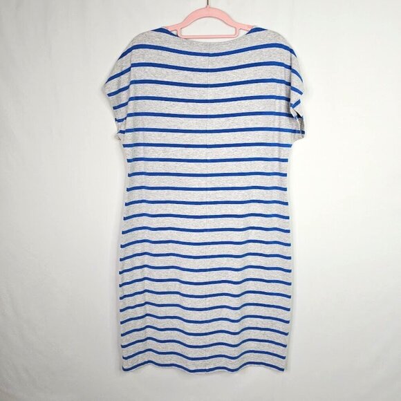 NEW LANDS' END Shirt Dress GRAY & BLUE STRIPES size S 6-8 Casual Short Sleeve - Picture 5 of 5